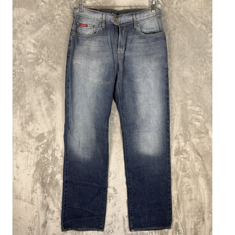 Y2K Guess‎ Jeans Men's Blue Wash Denim Straight Leg Zipper Pocket Size 32x32